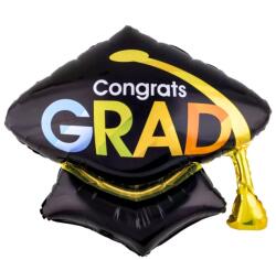 Ballagó kalap óriás fólia lufi Congrats Grad felirattal 50 cm 870411 (A870411)