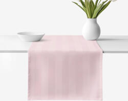 Goldea napron de masă din damasc - dungi roz vechi cu luciu satinat 50x140 cm Fata de masa