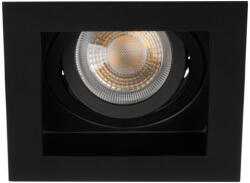 Kanlux 20°-os szögben állítható, 100x100 mm, GU10, IP20, fekete, alumínium házas, szögletes spot lámpa keret, ARET (38365)