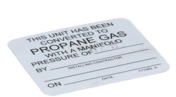  Label; Natural To Propane Gas Conversion