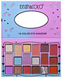 Flippy Palete de Machiaj, KEVIN COCO, Pink Blue, Fard de Pleoape, 18 culori, 19.3 x 12 x 1.4 cm (teo-126681)