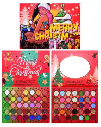 Flippy Set de Machiaj KevinCoco, 70 de Culori, Paleta de Farduri, Model Merry Christmas, Oglinda Ovala, 22.3x17.2x1.9 cm, Multicolor (teo-131791)