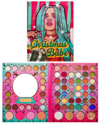 Flippy Set de Machiaj KevinCoco, 72 de Culori, Paleta de Farduri, Iluminatoare, Blush, Model Christmas Babe, Oglinda Rotunda, 25.5x20x1.7 cm, Multicolor (teo-131790)