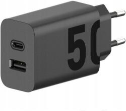 Motorola eredeti töltő Type C + USB A 50W MC502 fekete bulk