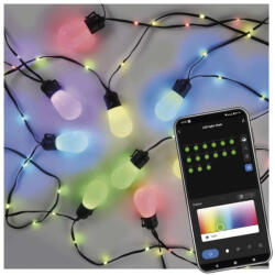 EMOS GoSmart LED fényfüzér - 15× parti izzók, 15 m, kültéri és beltéri, RGBIC WiFi (ZIW17FR)
