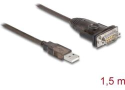 Delock 62645 soros kábel Fekete 1, 5 M USB A típus DB-9 (62645)