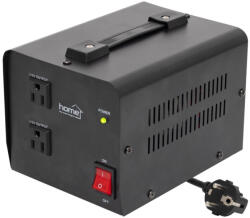 Somogyi Elektronic VTF1000VA feszültségátalakító, max. 1000VA, 230V/110V transzformátor, dupla 110V kimeneti aljzat két készülékhez, hordozható (VTF1000VA) - scom