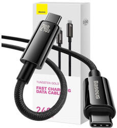 Baseus Tungsten Gold USB-C / USB-C töltő- és adatkábel, 240W, 1m, fekete - ionstore