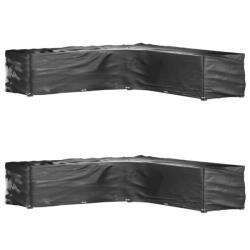 vidaXL 2 db L-alakú kerti bútorhuzat 20 fűzőlyukkal 300x300x70 cm (BAL-3155375)