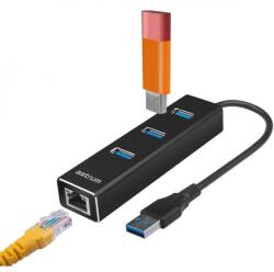 Astrum DA580 USB 3.0 Multi-Hub 3X USB 3.0 + Ethernet Fekete Adapter