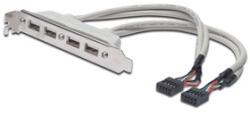 ASSMANN USB 2.0 4x USB A 2x IDC 10 tűs csatlakozókonzol kábel (AK-300304-002-E)