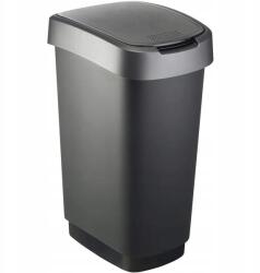 Rotho Twist billenő szemeteskosár 50 l fekete/szürke (1754508850)