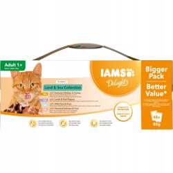Iams Nedves Eledel Iams Delights Macskáknak Húsos És Hal Ízű Szószban 48x85g