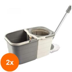Lisa Set 2 x Mop Rotativ 360 Grade, Doua Recipiente pentru Apa (LIZ-2xZLN-ZLN0792)