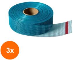 Z-tools Set 3 x Banda pentru Gips Carton, 4.8 cm x 20 m, Auto Adeziva si Anti Mucegai, Albastru (LIZ-3xZLN-FGM20BLUE)