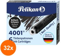 Pelikan Set 32 x 6 Patroane Cerneala Mici 4001, Negru Lucios (REH-32xHRZ-301218)