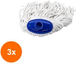 Z-TOOLS Set 3 x Rezerva pentru Mop, 250 g, cu Filet, Alb (LIZ-3xZLN-ZTS8179)