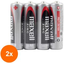 Maxell Set 2 x Set Baterii Zinc AA R6, Maxell, Infoliate, 4 Bucati (TIV-2xBAT-R6/ZC-SH4-MXL)