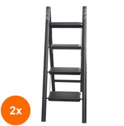 Zilan Set 2 x Scara Pliabila din Metal, cu 4 Trepte, Max 150 kg, Z-tools (LIZ-2xZLN-ZTS8184)