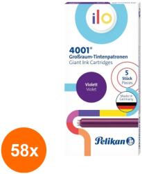 Pelikan Set 58 x 5 Patroane Cerneala Mari 4001, Ilo Mov (REH-58xHRZ-301527)