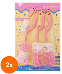 Z-tools Set 2 x 4 Perii Curatare Biberoane si Tetine, Roz (LIZ-2xZLN-ZTS9099)