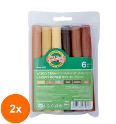 KOH-I-NOOR Set 2 x 6 Marker Permanent pentru Lemn, Koh-I-Noor (HOK-2xKH-K4506-06)