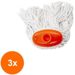 Z-TOOLS Set 3 x Rezerva pentru Mop, 200 g, cu Filet, Alb (LIZ-3xZLN-ZTS8178)