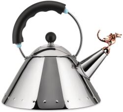 Alessi Tűzhelyi vízforraló 9093 TEA REX 2 l, ezüst / fekete, rozsdamentes acél, Alessi (AL9093REXB)