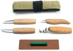 BeaverCraft Wood Carving Tool Set for Spoon Carving (4 tools in roll + accessories) S48 (S48)