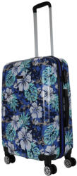 Benzi Beach kék virágos 4 kerekű közepes bőrönd (BZ5748-M-kek-virag)