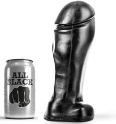 All Black - 22 cm-es széles talpú dildó