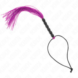  KINK - mini szilikon korbács 6 lila gyönggyel, 26 cm