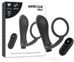 Addicted Toys - fekete, újratölthető péniszgyűrű távirányítóval