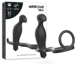 Addicted Toys - 12 cm-es anális dugó fekete szilikon gyűrűvel