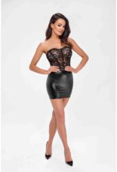 Csipkefelső vizeshatású szoknya miniruha Solace lace up corset mini dress - l