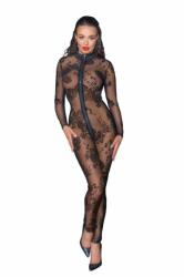  Átlátszó virágmintás overál Long tulle overall with 3 way zipper - S