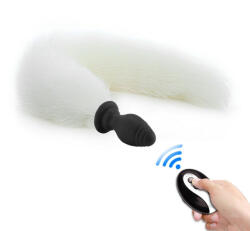  Fox Tail Vibe Plug 6.5 x 3.2cm - Farok 40cm Fehér - makelove