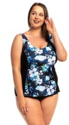 Spin Szicília tankini fürdőruha, kék, virágos, 4XL