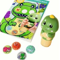 Luna Luna: Set de 100 autocolante cu dinozauri, cu ștampilă cu dinozaur (000623003)