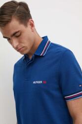Tommy Hilfiger poló sötétkék, férfi, nyomott mintás, MW0MW34768 - sötétkék M