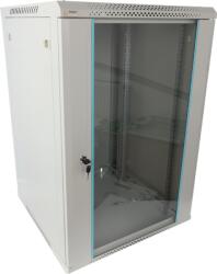 Pulsar RWA1866-G 19" 18U 600x600 fali rack szekrény; lapraszerelt; szürke; könnyített kialakítás (RWA1866-G)