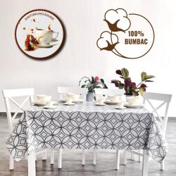 Ralex Fata de masa antimurdarire 100% Bumbac 160x320 cm, Cercuri Gri