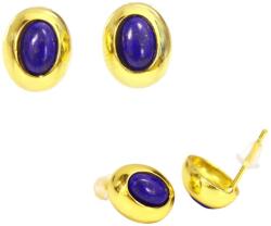  Cercei din Lapis Lazuli - Oval 11x9x16 mm - Argint 925 Aurit - Cristalul Intelepciunii Divine - 1 Pereche