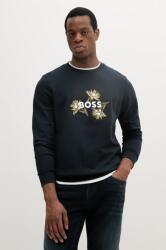 HUGO BOSS pamut melegítőfelső sötétkék, férfi, nyomott mintás, 50536797 - sötétkék XXL