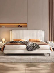 Pat Lyra 180x200 cm Tapitat Catifea Crem Somiera Inclusa ML 2432 (C3121)