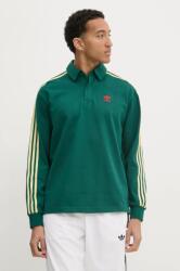 Adidas pamut hosszúujjú Rugby polo zöld, mintás, JC9915 - zöld XL