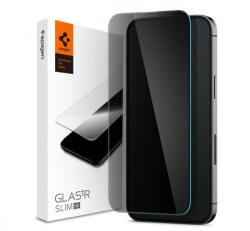 Spigen Apple iPhone 14 Pro, Kijelzővédő fólia, ütésálló fólia (az íves részre is! ), Tempered Glass (edzett üveg), Spigen Glastr Slim HD Privacy, Clear (TOS66984)
