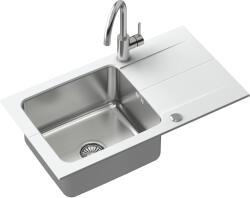 Quadron Edward gránit és acél mosogató 78x44 cm fehér FUS_E7844BI_3623500BS (FUSE7844BI3623500BS)