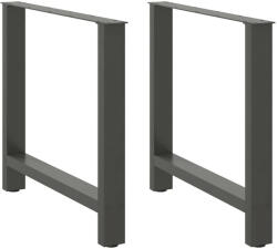 vidaXL 2 db antracitszürke acél étkezőasztalláb 80x(72-73) cm (VD4013314)