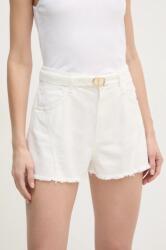 Twinset farmer rövidnadrág női, bézs, sima, magas derekú, 251TP2593 - bézs 28